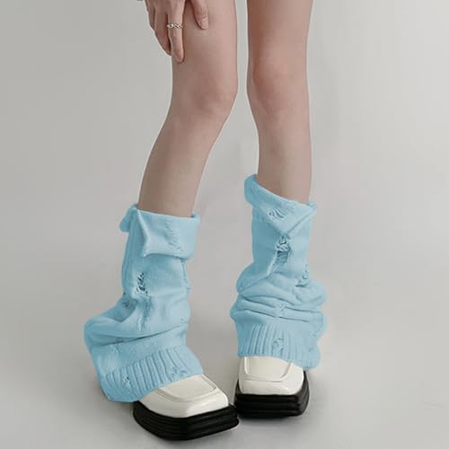 Image of SherryDC Womens Y2k Knit Leg Warmers Harajuku Japanese Long Boot Socks Kawaii Lolita Winter Leg Cover