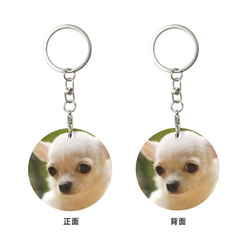 YOFIEN Weißes Chihuahua-Hundegesicht, runde Aluminium-Blanko-Anhänger, Metall-Stanzrohlinge zum Gravieren, 1,9 Zoll