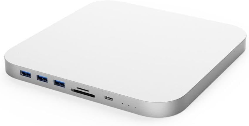 USB C Gen 2 Docking Station with 25 SATA NVME M2 SSD Case HDD Enclosure Support USB C Hub SD TF Card Reader Compatible with M1 M2 Devices(MC25 PRO Silver)