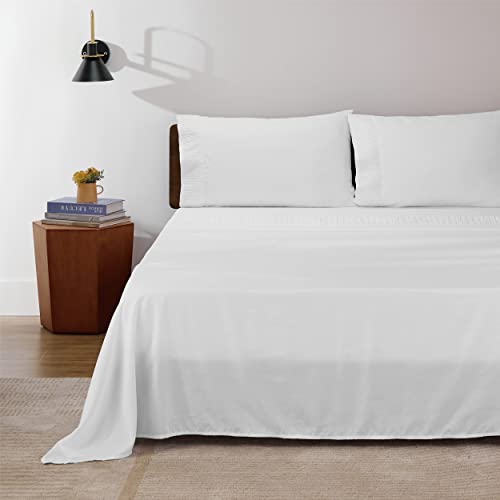 Bedsure White Sheets Queen Size - Soft 1800 Bed Sheets for Queen Size, 4 Pieces White Queen Sheets Sets