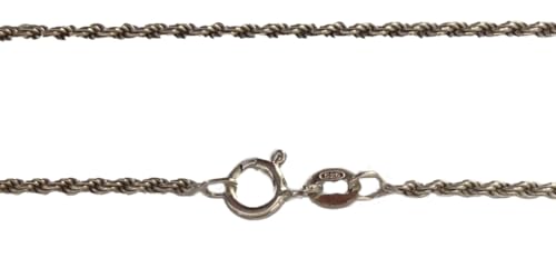 Chaîne maille corde argent 925 plaqué palladium 55 cm pour homme et femme