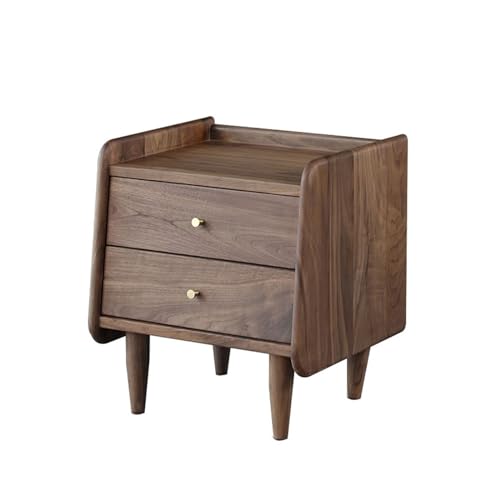Mesitas De Noche Mesita de noche con almacenamiento de Material de nogal negro, mueble de almacenamiento sencillo y moderno for cabecera de apartamento pequeño Mesas De Noche Para Dormitorio