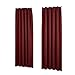 Produktbild Deconovo Blickdichte Gardinen mit Kräuselband Verdunkelungsvorhänge Thermo Winter, 175x140 cm(HöhexBreite), Rot, 2er Set