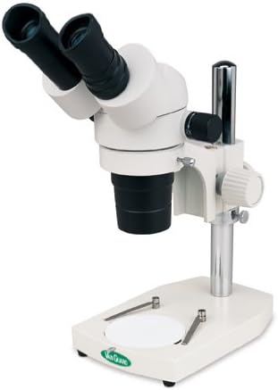 VanGuard 1124SP Stereo Microscope with Binocular Head and Pole Stand, 10X Eyepiece, 2X and 4X Objective, 20X and 40X Magnification