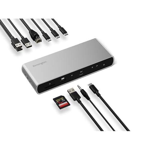 Kensington SD5700T Thunderbolt 4 Dockingstation für Laptops mit Dualem 4K, 4 Thunderbolt-Ports, 4 USB-Ports, UHS-II SD Kartenleser-Slot, 90W Ladestrom, Kompatibel mit Windows und MacBooks.K35175EU