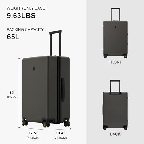 Image of LEVEL8 Elegance Matte Luggage Series, Olive Green, 24 Inch, Modern /Fitted
