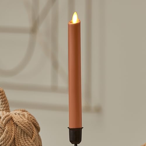 Image of Luminara - Flameless Battery Operated Taper Candle - Adobe Smooth - Pack of 1-1x9.5 - LED Flickering Flame - Realistic Safe for Home Kids and Pets