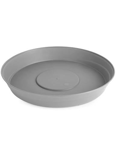 Garronda Untersetzer Blumentopf aus Kunststoff 1 Stück oder 3er Pack Plastik Pflanztopf Pflanzen Untersetzer rund für Pflanztöpfe GD-0023 (Grau, ⌀ 34cm H 5cm)
