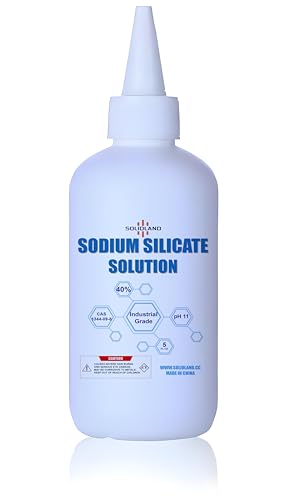SOLIDLAND Sodium Silicate Solution (Water Glass) - 5 FL.OZ Bottle Industrial Grade High Purity Multi-Purpose Adhesive & Sealant