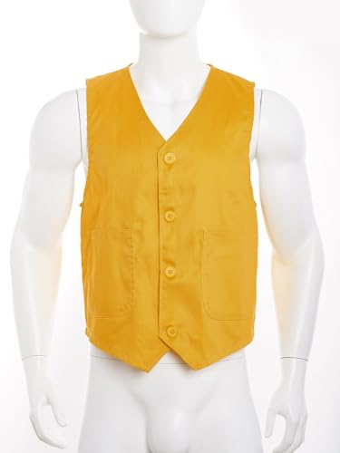 YiZYiF Kids Volunteer Activity Vest Button Side Pockets Waistcoat Boys Girls Waiter Bartender Uniform Sleeveless Jacket3