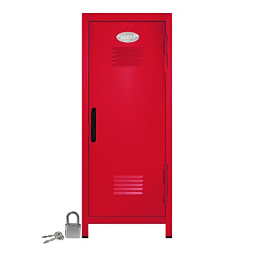Mini Locker with Lock and Key Red -10.75