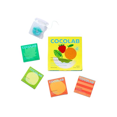 Image of Cocofloss Expanding Woven Dental Floss by COCOLAB, Signature Set, 4-Pack | Dentist-designed, 500+ interwoven fibers, coconut oil infused, cruelty-free & vegan, adults & kids daily oral care