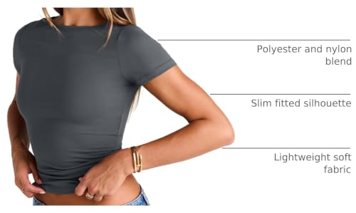 Image of Trendy Queen Womens Boat Neck Tops Short Sleeve Shirts | Compression Basic Tops,Y2K Aesthetic Slim Fit,Professional Business Casual, Polished Teacher Outfits