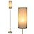 Boostarea Floor Lamp for Living Room with 3 Color Temperatures Bulb, Industrial Floor Lamps, Gold Classic Tall Lamp for Office, Standing Lamps for Bedroom, Kids Room, Reading(9W LED Bulb, Linen Shade)