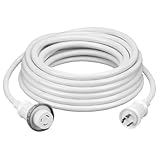Hubbell 30A 125 V,Twist Lock,White Shore Power Cable, 50 feet