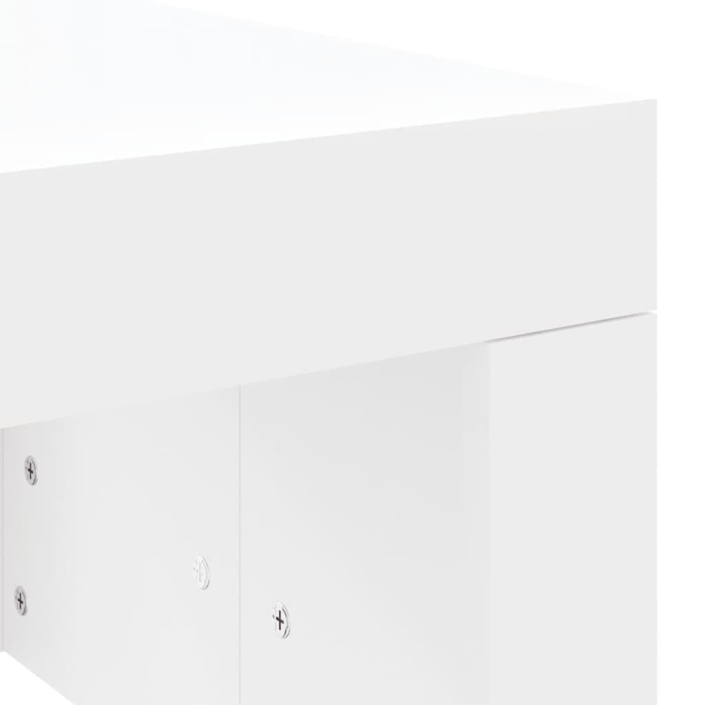 Couchtisch Weiß Holzwerkstoff 102x50x36 cm Stabiler Wohnzimmertisch mit Ablage Praktischer Beistelltisch Moderner Sofatisch für Teetisch und Kaffeezubehör