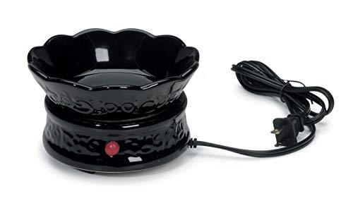 Darice MELT-006 Embossed Ceramic Electric Wax Warmer, Black