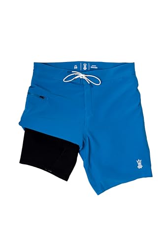 DRIFTLINE Wetsuit-Lined Boardshorts - Men’s Swim Trunks with Neoprene Liner 2-in-1 – Quick-Dry, Surf-Ready Fit, DWR Shell