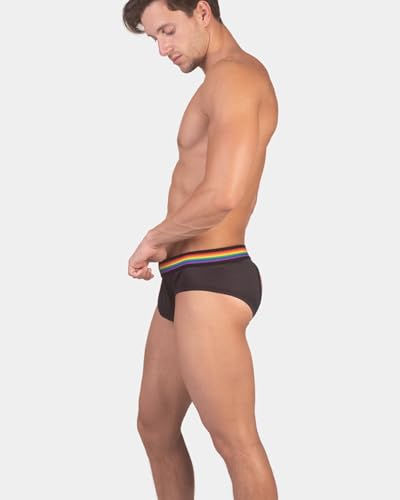 Slip ouvert Pride Barcode Berlin : ensemble jockstrap noir et harnais pour soirées et festivals - 4