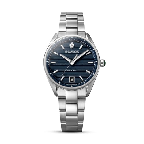 Image of SANDOZ Bachelin Premium Swiss Made Quartz Blue Dial Watch for Women - SZWLH0001114