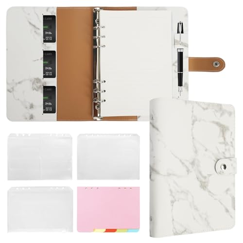 Classeur de voyage en cuir FYY A5 blanc pour notes de réunions et projets