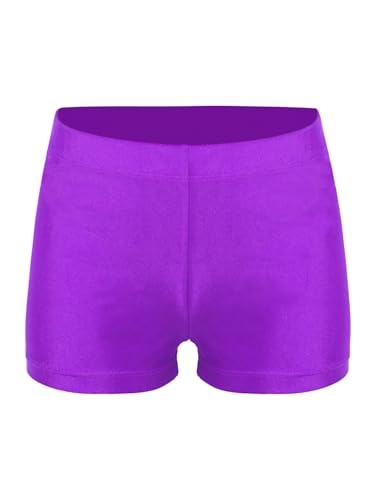 Mufeng - Mufeng Short de Danse Ballet Garcon Enfant Short Gymnastique Métallique Garcon Short de Sport Garcon pour Fitness Running Yoga 5-16 Ans Violet 9-10 Ans
