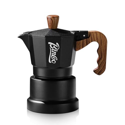 Image of Bincoo Three Valve Espresso Maker Stovetop,Camping Moka Pot 2 Cup /120ML,Stove Top Espresso Italian Coffee Maker,Easy to Use