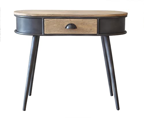 Image of The Attic Gunmetal Console Table for Living Room Foyer - Designer Natural Matte Finish