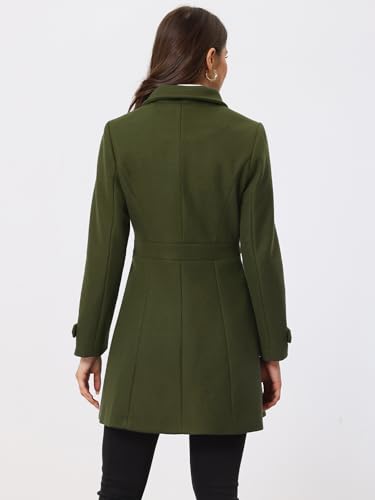 Image of Allegra K Women's Winter Classic Overcoat with Pockets Single Breasted Coat