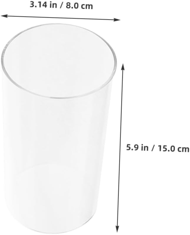 4 Pack Glass Candle Sleeves Chimney Tube Cover Windproof Candle Holder No Mess Design for Home Restaurant Decor
