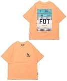[KRIFF MAYER] Tシャツ 半袖 接触冷感 涼タッチ シャリT 虹 キッズ ジュニア 子供服 男女兼用 150 オレンジ