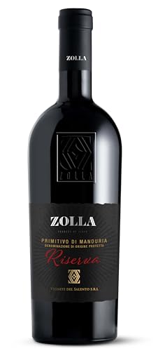 Zolla Primitivo di Manduria Riserva – Trockener, kraftvoller Rotwein aus Apulien in Italien (1 x 0,75L)