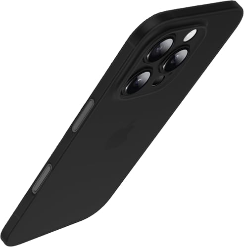 Coque iPhone 16 Pro Max ultra fine 0.2mm noire mate transparente
