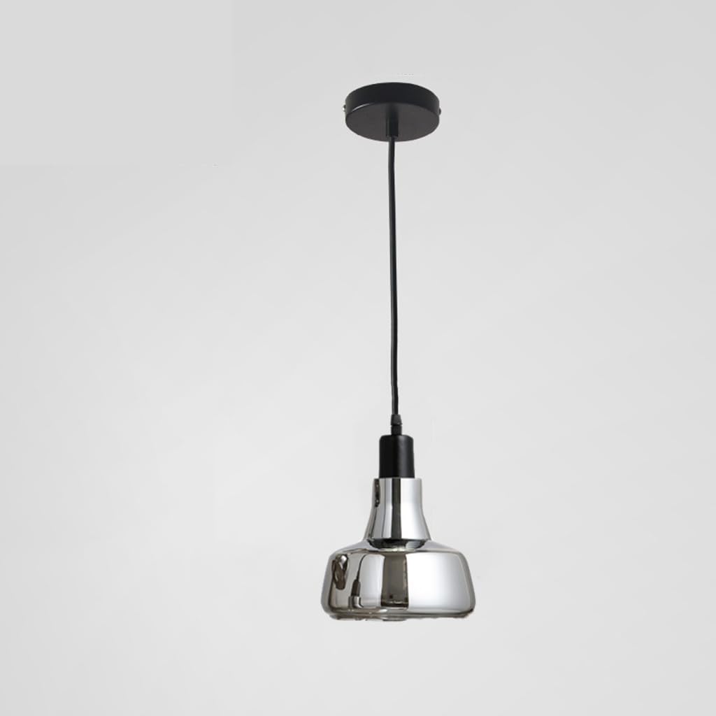 Vintage Industrial Chaner Ceiling Light in Smoke Grey Electroplated Glass Modern Hanging Ceiling Lighting for Bedroom, Living Room, Restaurant Loft