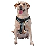 Kuilepa No Pull Dog Harness Adjustable Reflective Oxford Easy Control Medium Large Dog Harness,X-Large,Cloud Border Collie