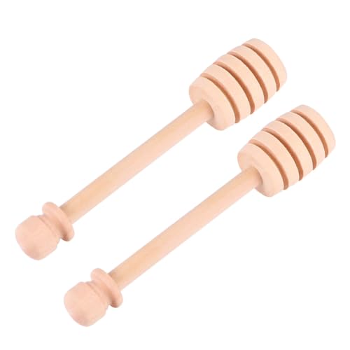 GETAJGHSD 8個 木製蜂蜜ディッパー 使いやすいリング型ヘッドで蜂蜜やジャムの取り出しに便利 再利用可能でキッチンやパーティー 再利用可能