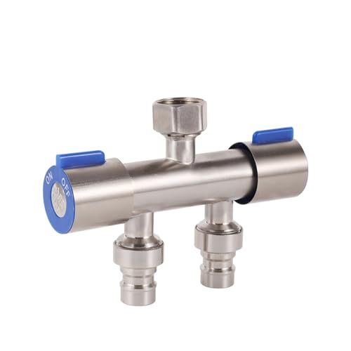 Robinet d'arrêt double sortie pour optimiser l'arrosage du jardin et la douche extérieure