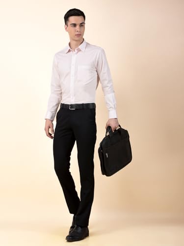 Image of Cantabil Formal Shirt for Men | Breathable & Soft with Color Fastness Regular Cotton Fabric Solid Pattern (P MSHF00364H)