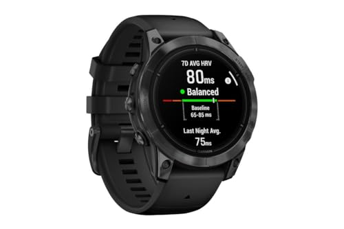 Garmin Epix Pro - Montre GPS Multisports connectée avec écran Amoled – Gray avec Bracelet Noir – Boîtier 51 mm