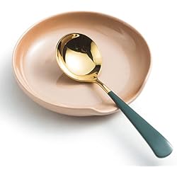 Gomakren Spoon Holder for Stove Top, Spatula Ladle Holder, Cute Coffee Spoon Rests, 5 Inch Large Spoon Holder for Kitchen Counter, Father's Day Kitchen Decor and Accessories, Caramel Light Brown