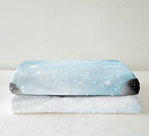 Loussiesd Penguin Sherpa Blanket Cute Penguin Plush Blanket Funny Animal Fleece Throw Blanket for Bed Sofa Kids Cute Polar Animal Pattern Warm Fuzzy Blanket Ultra Soft Double 60x79 Inch - Image 4
