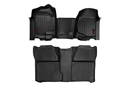 Rough Country Floor Mats for 07-13 Chevy/GMC 1500/2500HD | Crew Cab - M-21073 , Black