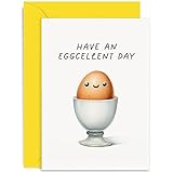 Old English Co. Funny Birthday Cards for Men and Women - Eggcellent Birthday Card for Him or Her - Humorous Egg Cup Card Design for Dad, Brother, Friend | Blank Inside with Envelope