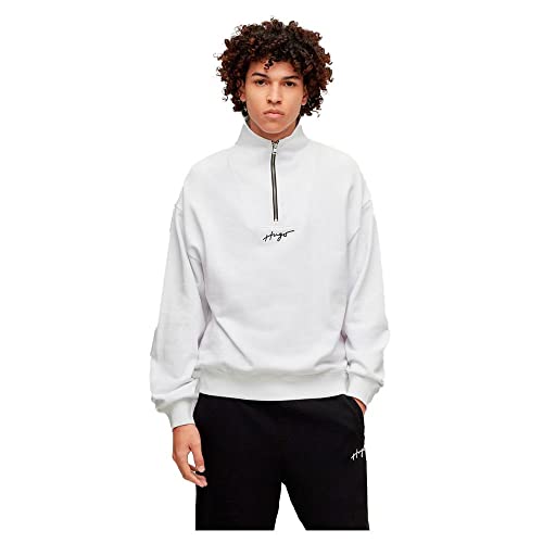 HUGO Herren Dogota Relaxed-Fit Sweatshirt mit Troyerkragen und...