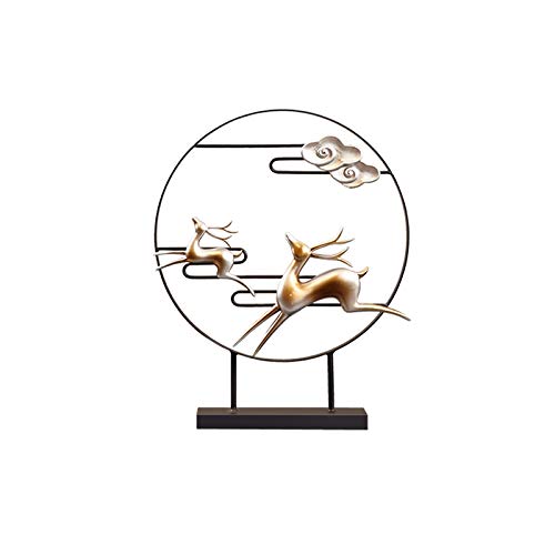 Statue de cerf Feng Shui faite à la main en résine pour un salon luxueux