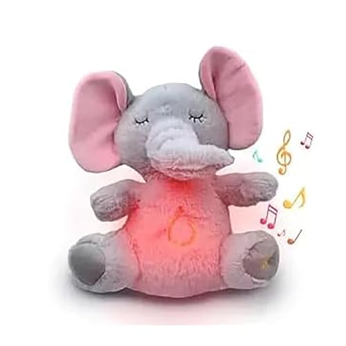 Image of My Breathing Buddy, Breathing Otter Sleep Buddy, Mush Plushies for Anxiety and Sleep, Relief Koala Bear for Anxiety, Adjustable in Four Modes with Music Lights & Rhythmic Breathing (Elephant)