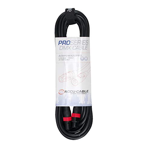 Câble DMX 5 broches ADJ Products AC5PDMX25 Pro de 7,6 m pour éclairage de scène