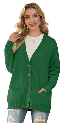 Image of GRECERELLE Women's 2025 Fall Cardigan Sweaters Oversized Open Front Button Knit Outwear Coats with Pockets