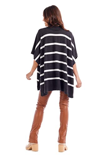 Mud Pie Women's Juno Stripe Poncho, Grey, One Size4