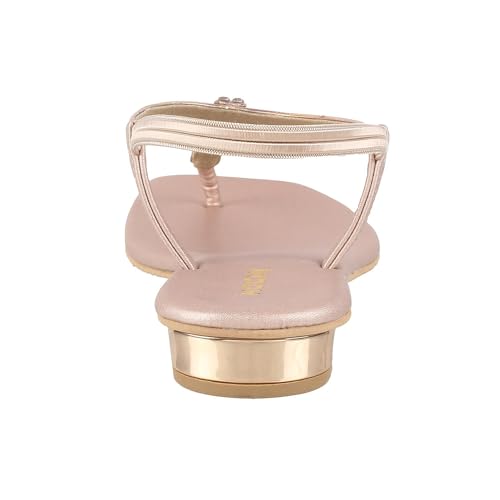 Image of Mochi Women Synthetic Flat Beaded Fashion Sandal